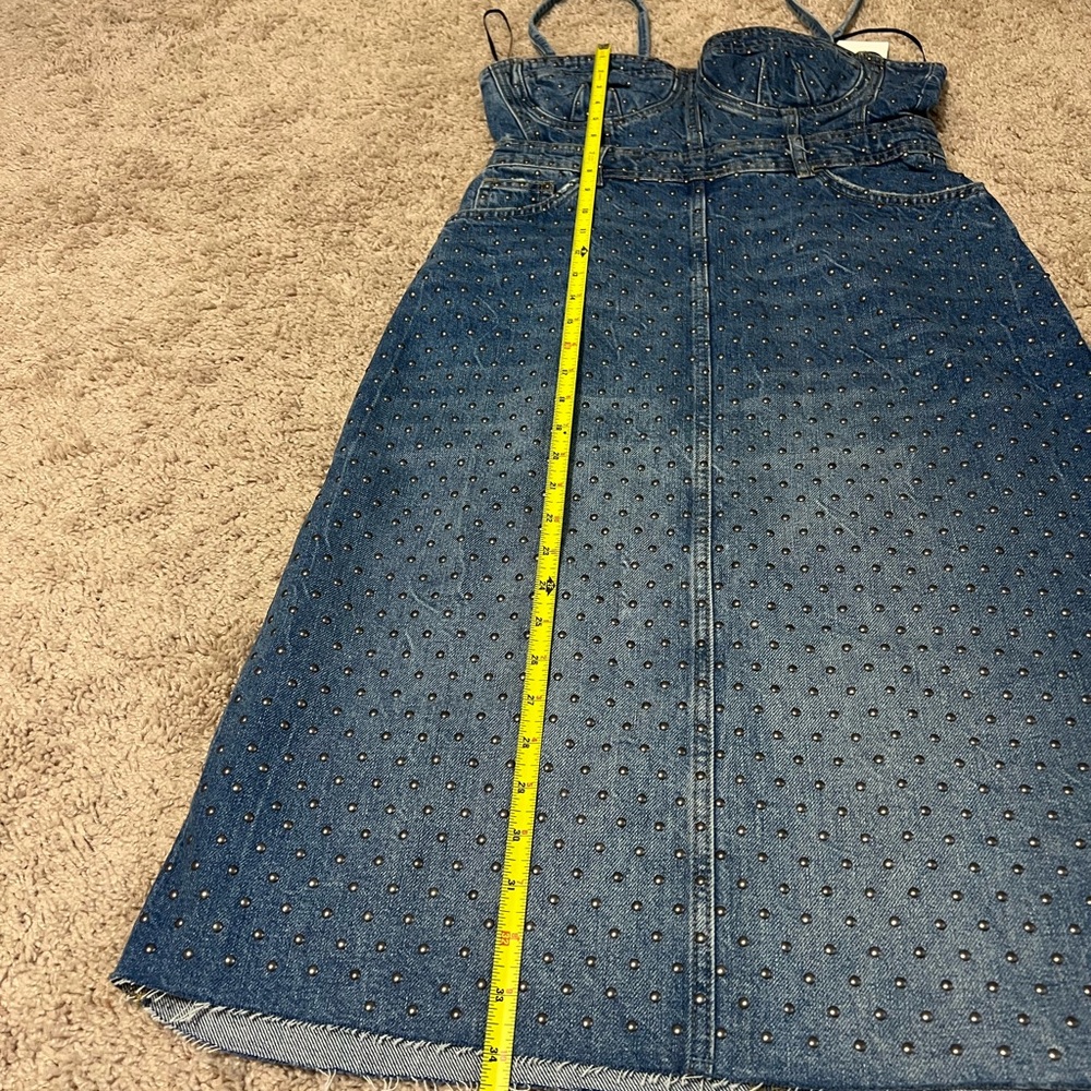 Zara denim bodice studded midi dress USA small - Picture 12 of 12